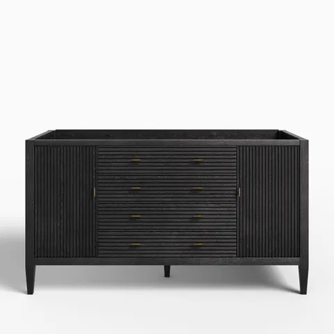 Sasha 60" Double Vanity Cabinet in Carbon Oak