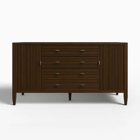 Sasha 60" Double Vanity Cabinet in Mid Century Walnut