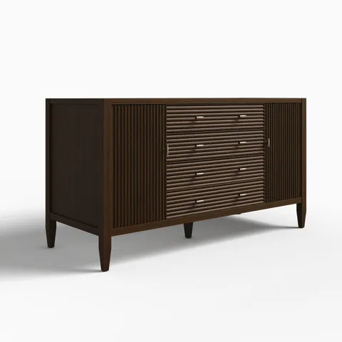 Sasha 60" Double Vanity Cabinet in Mid Century Walnut