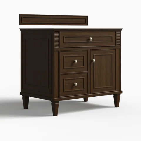 Elodie 36" Single Vanity Cabinet in Mid-Century Walnut