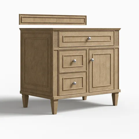 Elodie 36" Single Vanity Cabinet in Whitewashed Oak