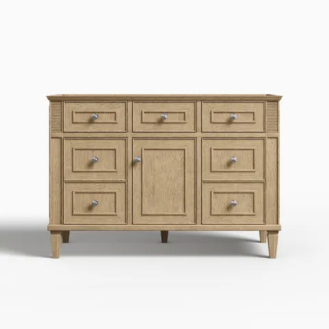 Elodie 48" Single Vanity Cabinet in Whitewashed Oak