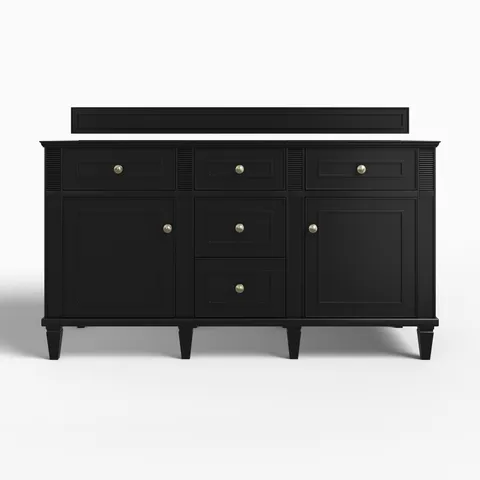 Elodie 60" Double Vanity Cabinet in Black Onyx