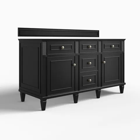 Elodie 60" Double Vanity Cabinet in Black Onyx