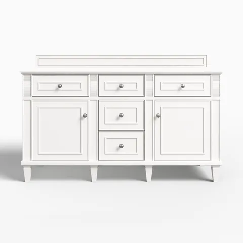 Elodie 60" Double Vanity Cabinet in Bright White