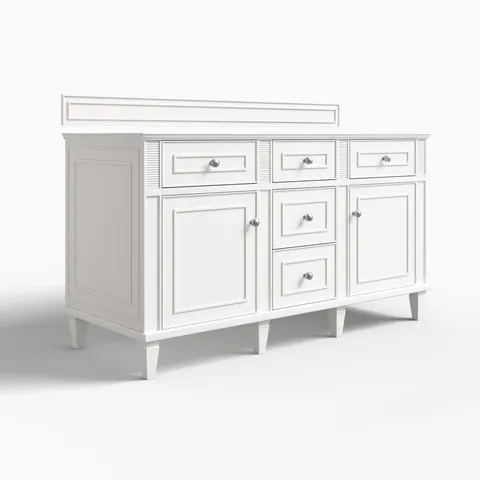 Elodie 60" Double Vanity Cabinet in Bright White