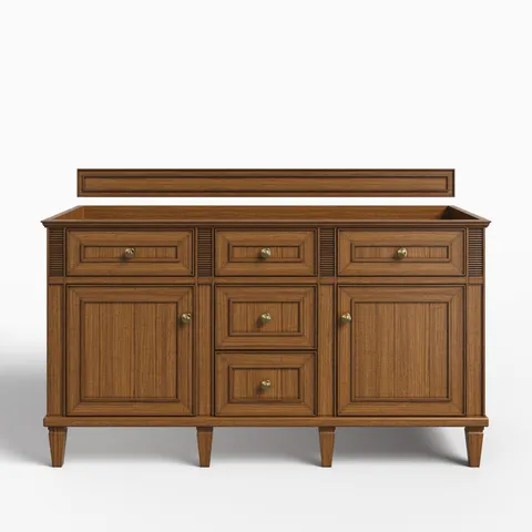 Elodie 60" Double Vanity Cabinet in Mid-Century Walnut