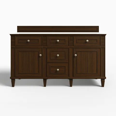 Elodie 60" Double Vanity Cabinet in Mid-Century Walnut