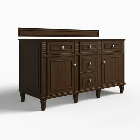 Elodie 60" Double Vanity Cabinet in Mid-Century Walnut