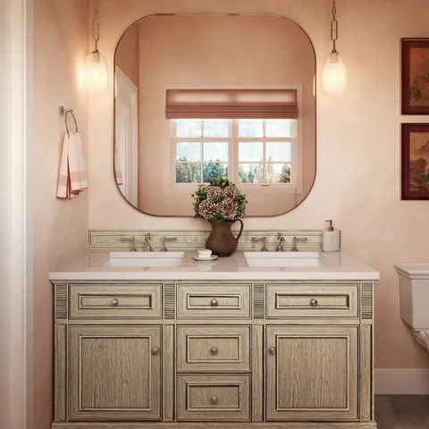Elodie 60" Double Vanity in Whitewashed Oak with 3 cm White Zeus Quartz Top