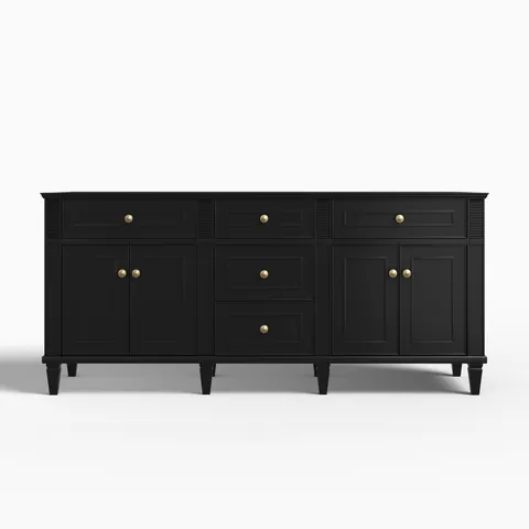 Elodie 72" Double Vanity Cabinet in Black Onyx