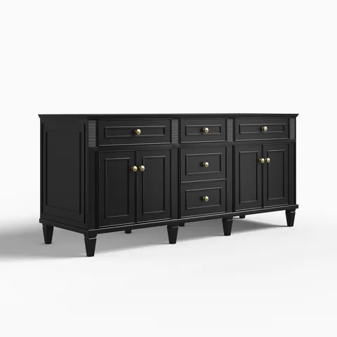 Elodie 72" Double Vanity Cabinet in Black Onyx