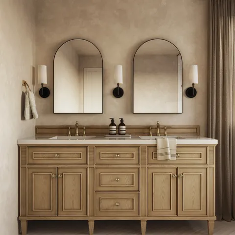 Elodie 72" Double Vanity in Light Natural Oak with 3 cm White Zeus Quartz Top
