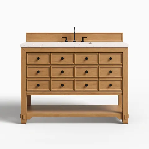 Rosalie 48" Single Vanity in Amber Birch with 3 cm Lime Delight Quartz Top