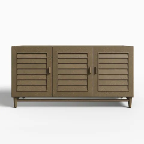 Trisha 60" Double Vanity Cabinet in Whitewashed Walnut