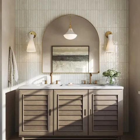 Trisha 60" Double Vanity in Whitewashed Walnut with 3 cm White Zeus Quartz Top