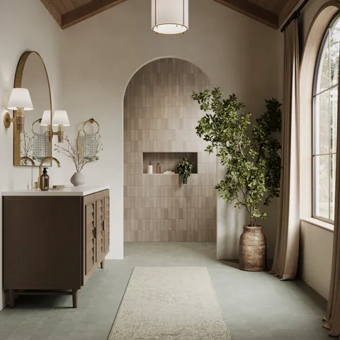 Trisha 60" Single Vanity in Whitewashed Walnut with 3 cm White Zeus Quartz Top
