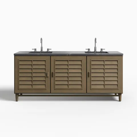 Trisha 72" Double Vanity in Whitewashed Walnut with 3 cm Parisien Bleu Quartz Top