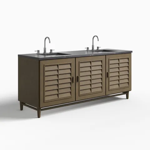 Trisha 72" Double Vanity in Whitewashed Walnut with 3 cm Parisien Bleu Quartz Top