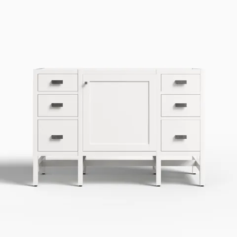 Mae 48" Single Vanity Cabinet in Glossy White