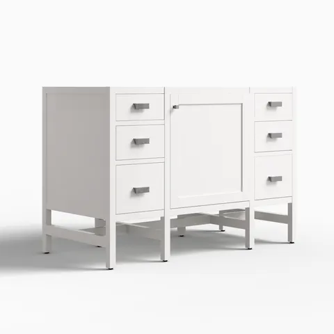 Mae 48" Single Vanity Cabinet in Glossy White