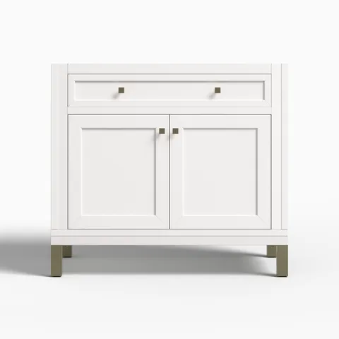 Janelle 36" Single Vanity Cabinet in Glossy White