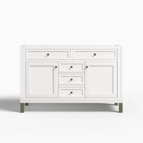 Janelle 48" Single Vanity Cabinet in Glossy White