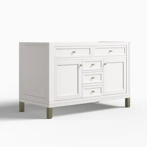 Janelle 48" Single Vanity Cabinet in Glossy White