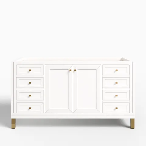 Janelle 60" Double Vanity Cabinet in Glossy White