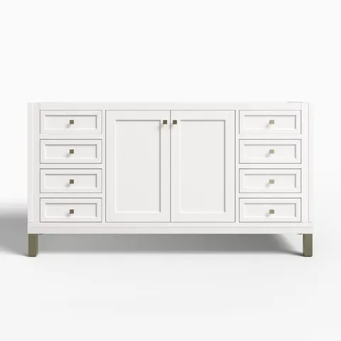Janelle 60" Single Vanity Cabinet in Glossy White