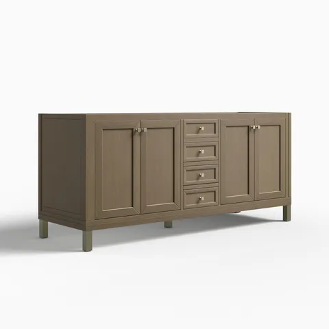 Janelle 72" Double Vanity Cabinet in Walnut Whisper
