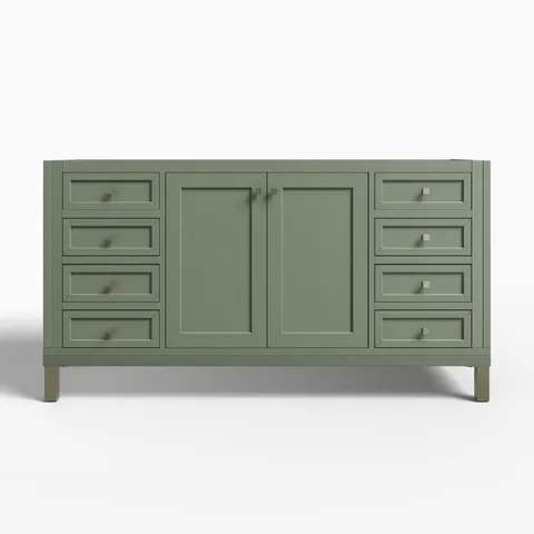 Janelle 60" Double Vanity Cabinet in Smokey Celadon