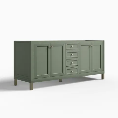 Janelle 72" Double Vanity Cabinet in Smokey Celadon