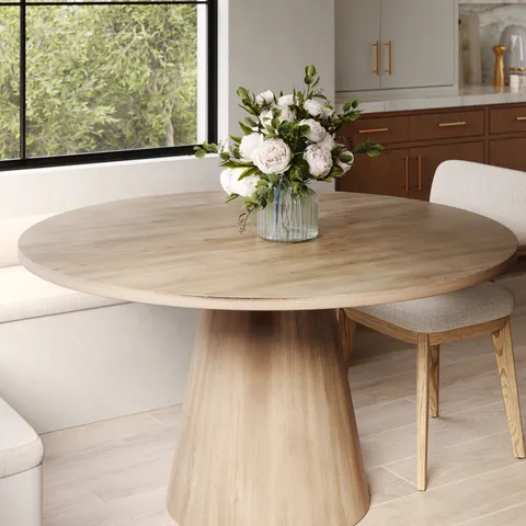 Alice 54" Round Dining Table in Light Oak