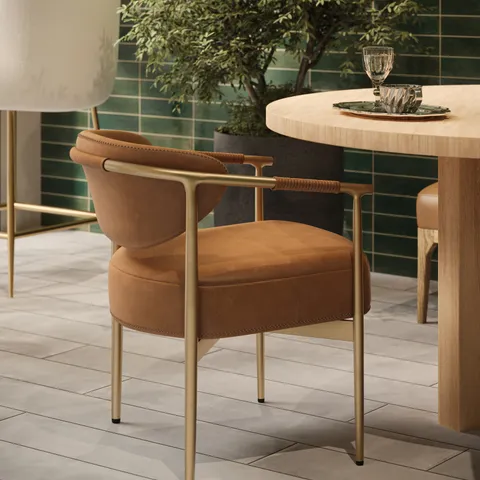 Crawford Dining Chair in Brown