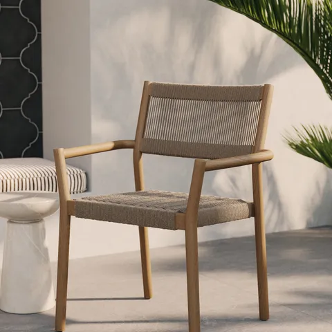 Kendra Outdoor Dining Chairs in Natural, Set of 2