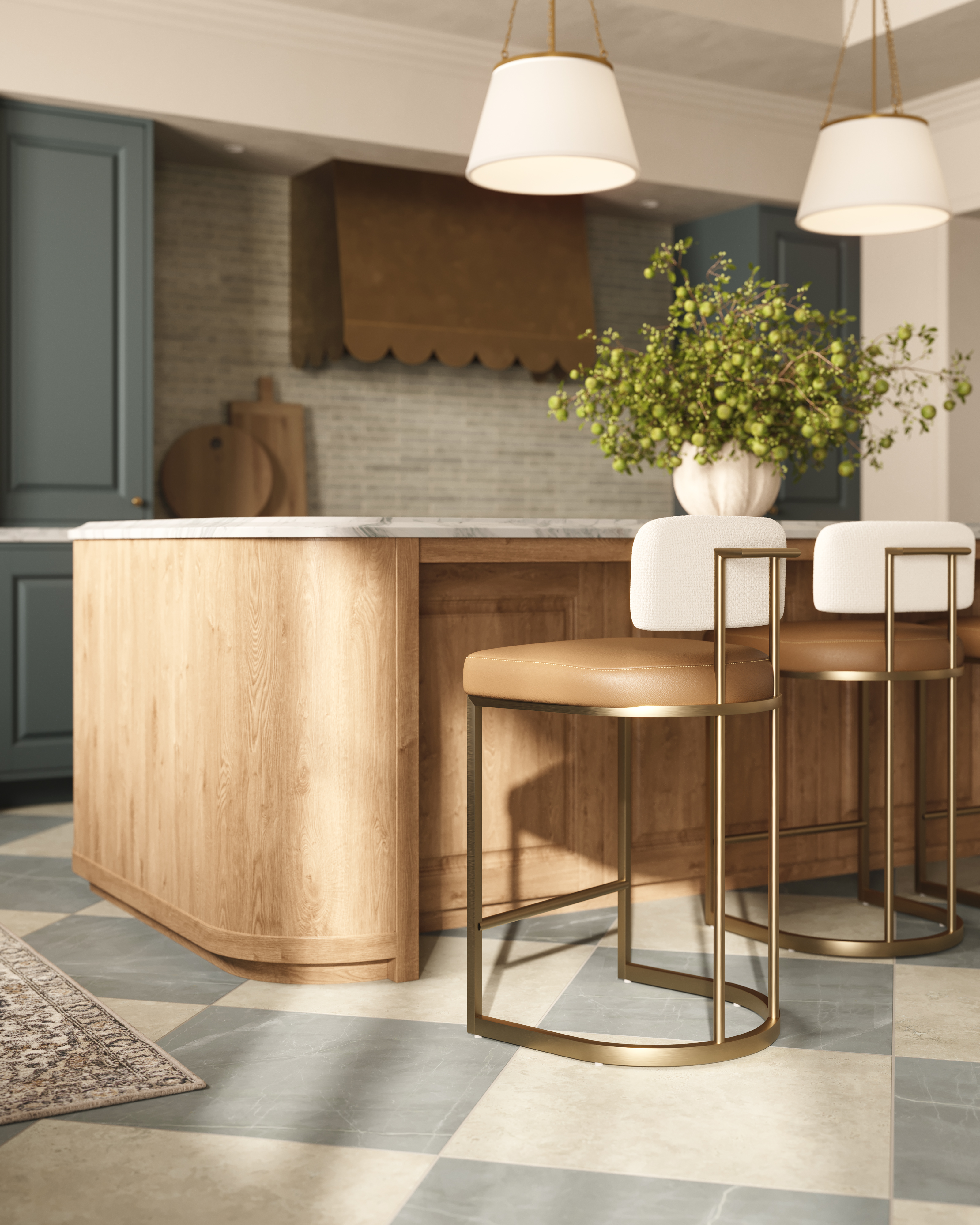 Kenzie Counter Stool in Napa Cognac | Edward Martin