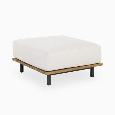 Miro Outdoor Ottoman in Cream