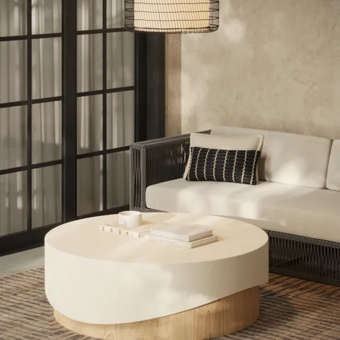 Lina Outdoor Coffee Table in Cream