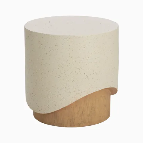 Cassian Outdoor End Table in Cream