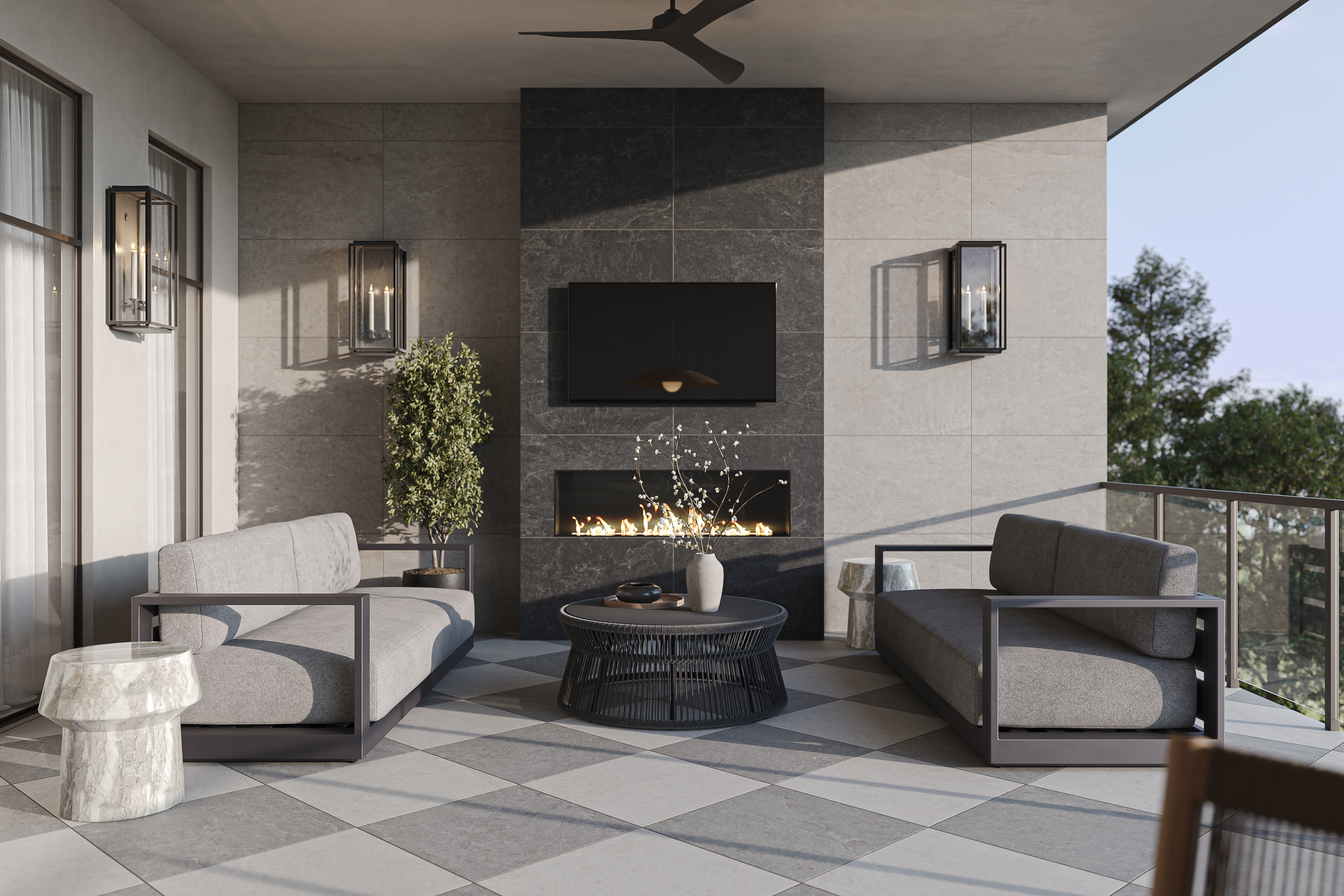 Dawson 24 x 48 Matte Porcelain Tile in Charcoal | Edward Martin