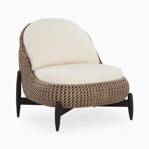 Briaro Outdoor Lounge Chair in Cream