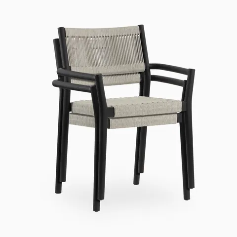 Corinne Outdoor Dining Chair in Black