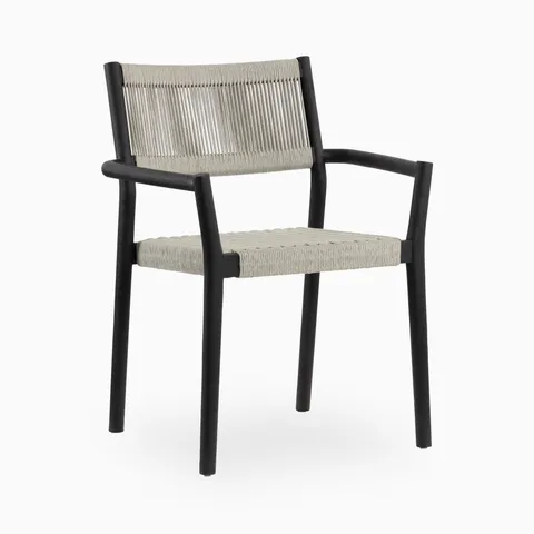 Corinne Outdoor Dining Chair in Black
