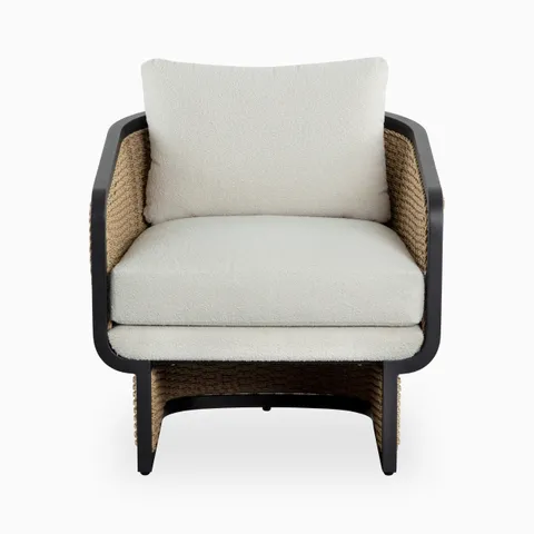 Elira Outdoor Lounge Chair in Cream