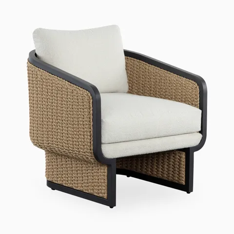 Elira Outdoor Lounge Chair in Cream