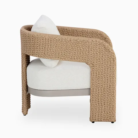 Carden Outdoor Lounge Chair in Natural/Cream