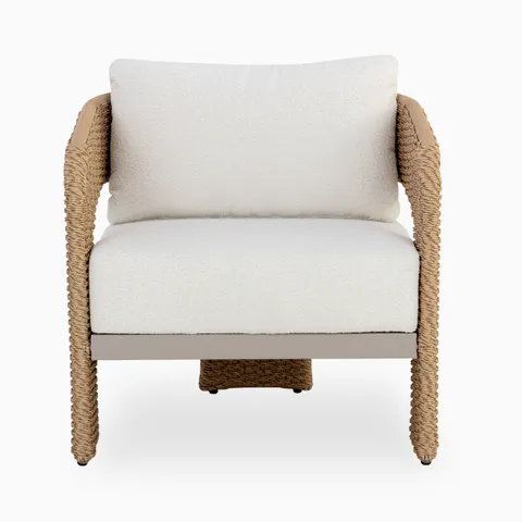 Carden Outdoor Lounge Chair in Natural/Cream