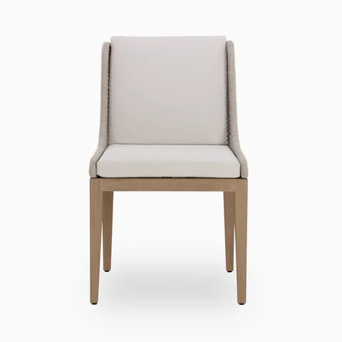 Delia Outdoor Dining Chair in Cream