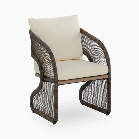 Aurelle Outdoor Dining Chair in Cream